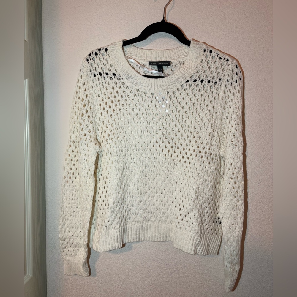 Lane Bryant NWT Open Knit long sleeve 10/12
